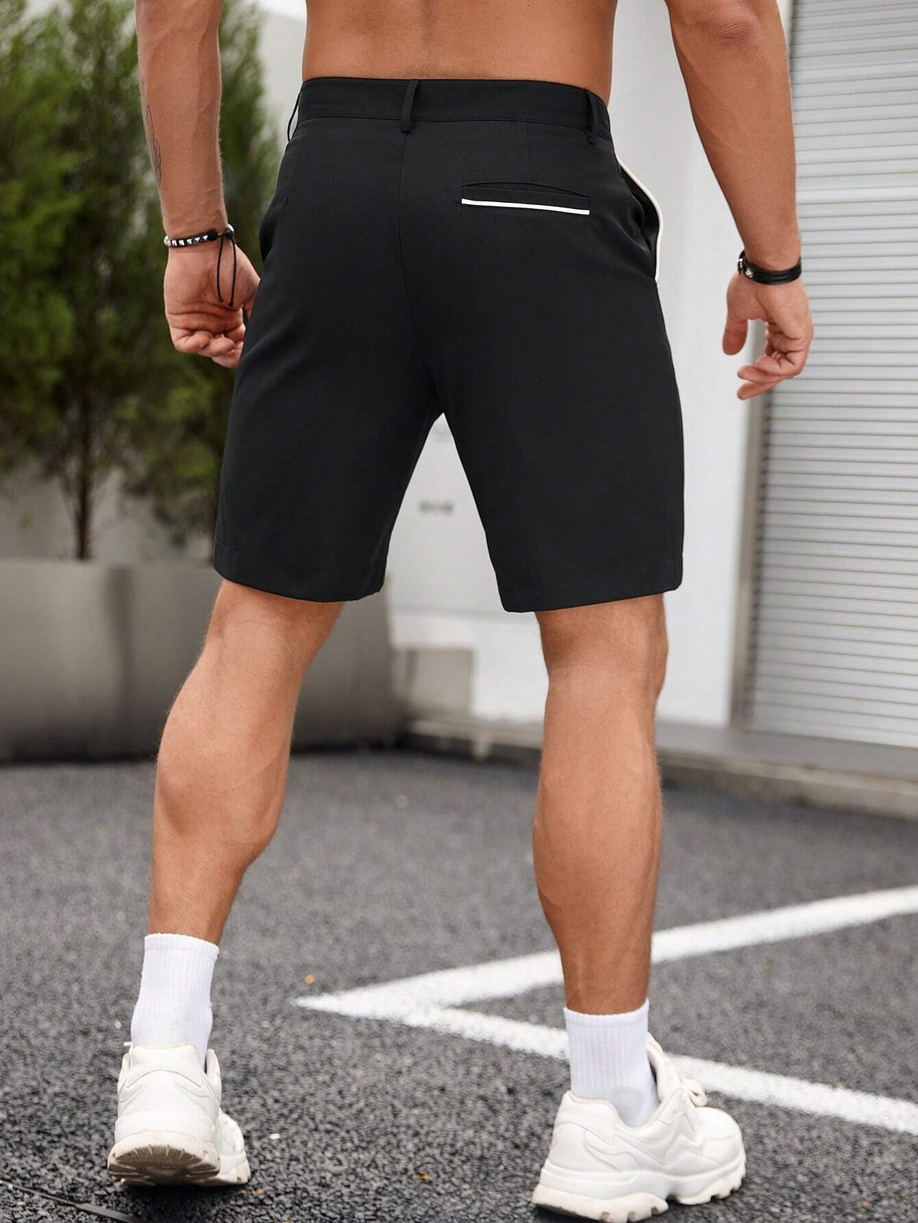Men's Contrast Trim Chino Shor - Shorts Chino Slim reseña y precio