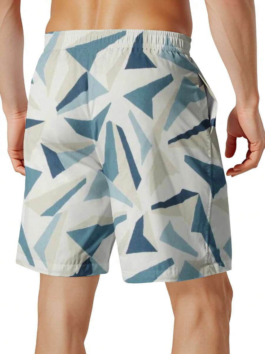 Mens Geometric Print Quick Dry - Swim Trunk Quick Dry reseña y precio