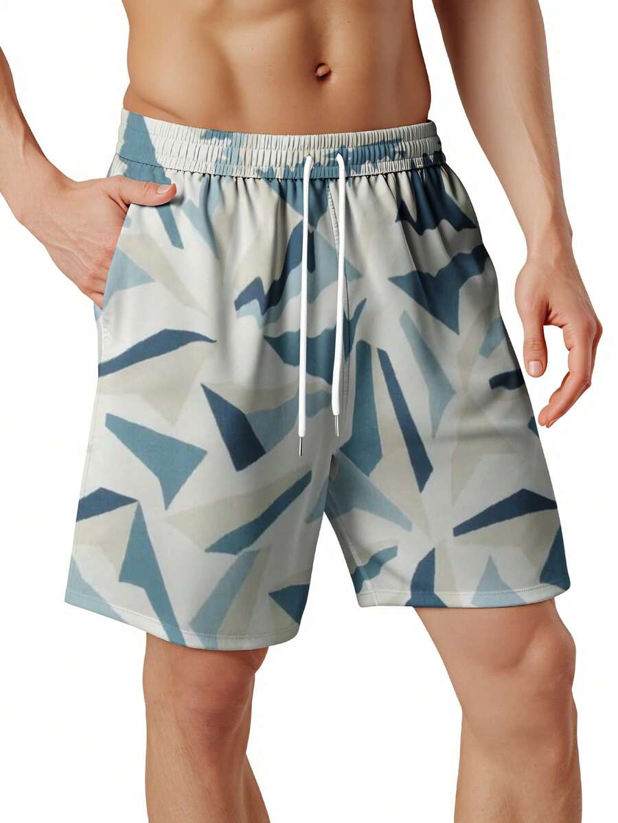 Mens Geometric Print Quick Dry - Swim Trunk Quick Dry reseña y precio