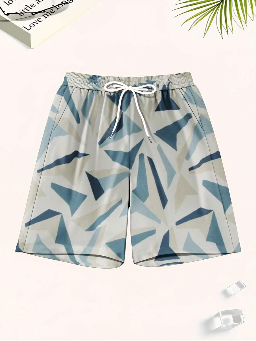 Mens Geometric Print Quick Dry - Swim Trunk Quick Dry reseña y precio