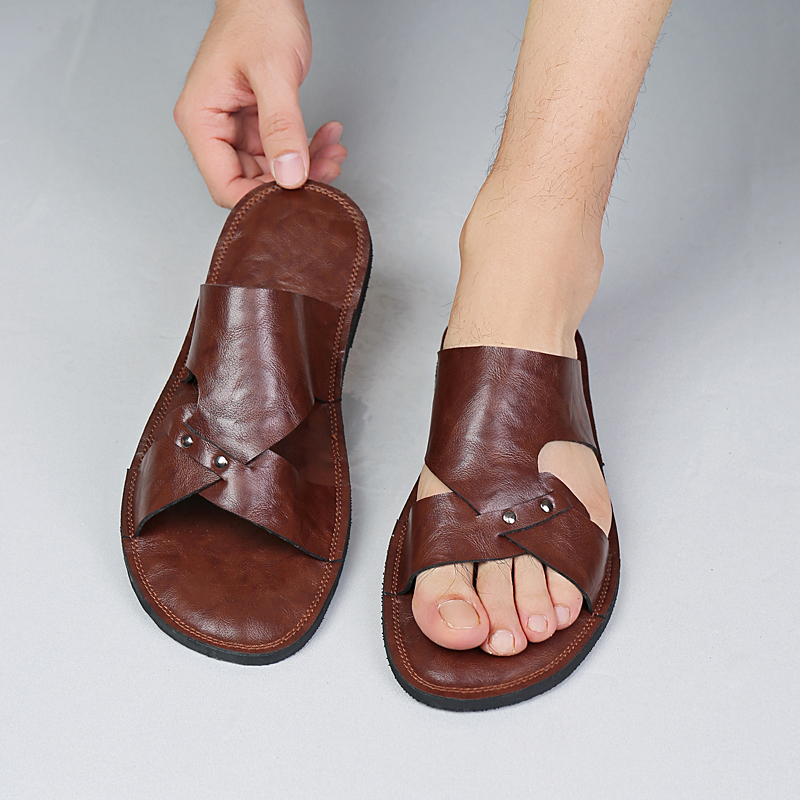 Handmade Leather Slippers Men  - Flip Flop Leather Men reseña y precio