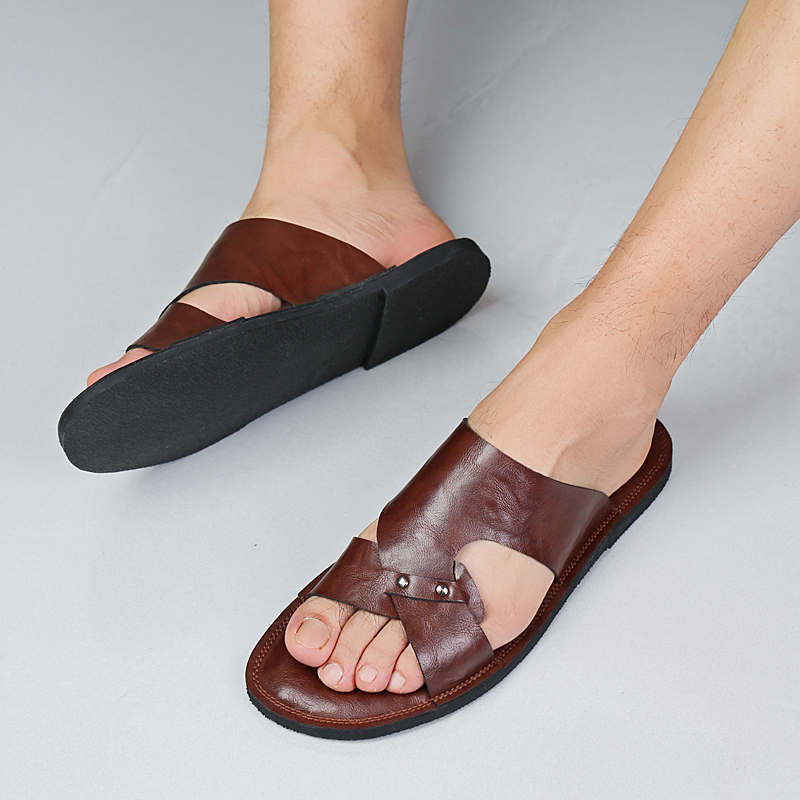 Handmade Leather Slippers Men  - Flip Flop Leather Men reseña y precio