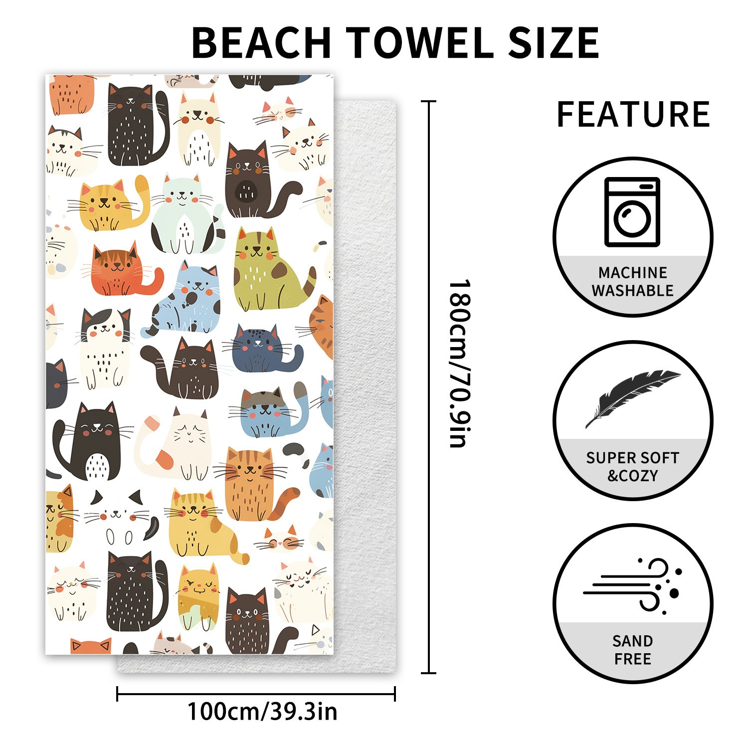 1PC Large Size Beach Blanket M - Beach Towel Large reseña y precio