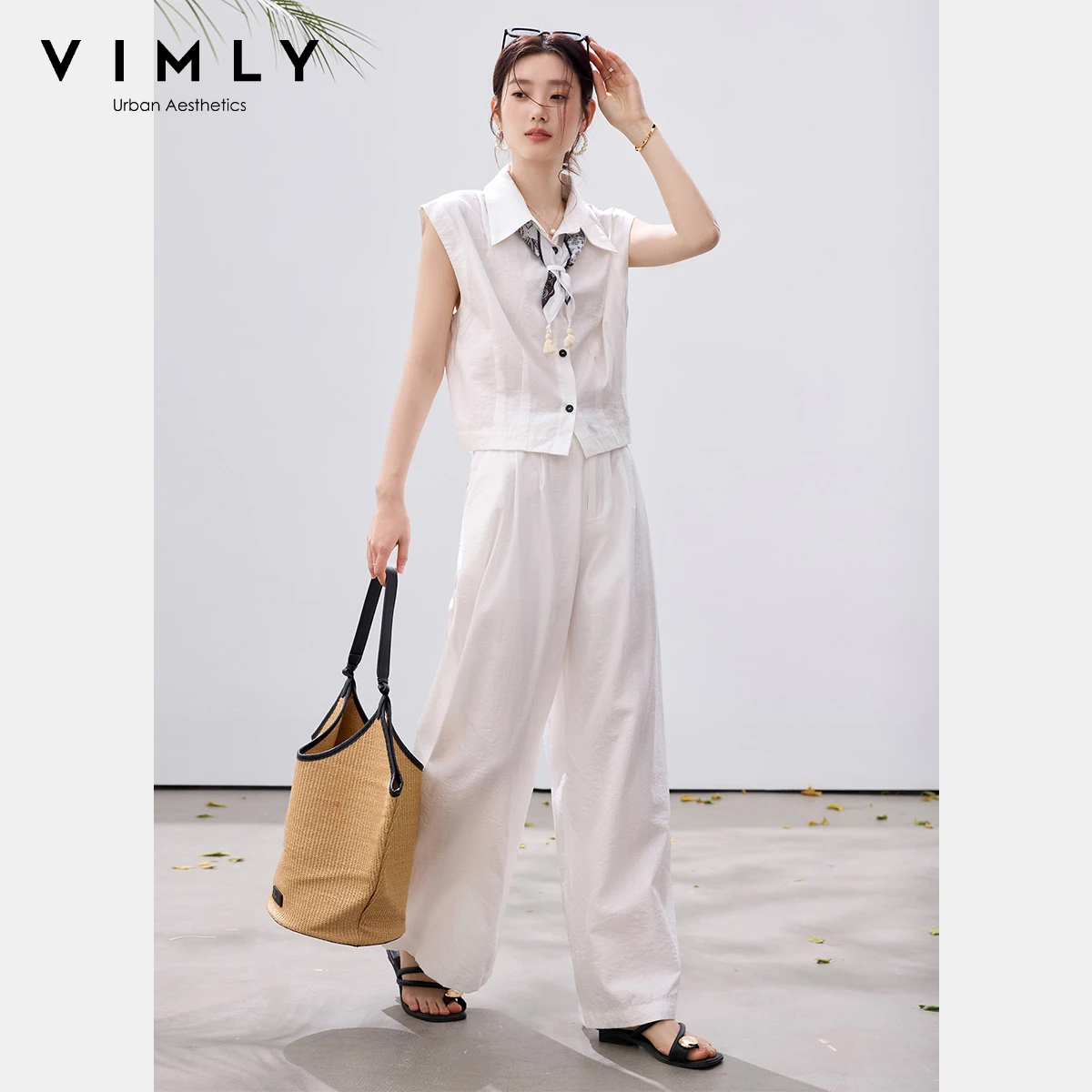 VIMLY Women's Casual Office Tw - Shirt Camp Collar reseña y precio