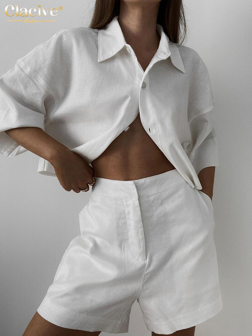 Clacive Summer Slim White Line - Linen Shirt Breathable reseña y precio