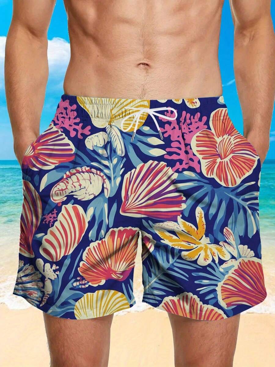 Mens Blue Tropical Ocean Flowe - Swim Trunk Quick Dry reseña y precio