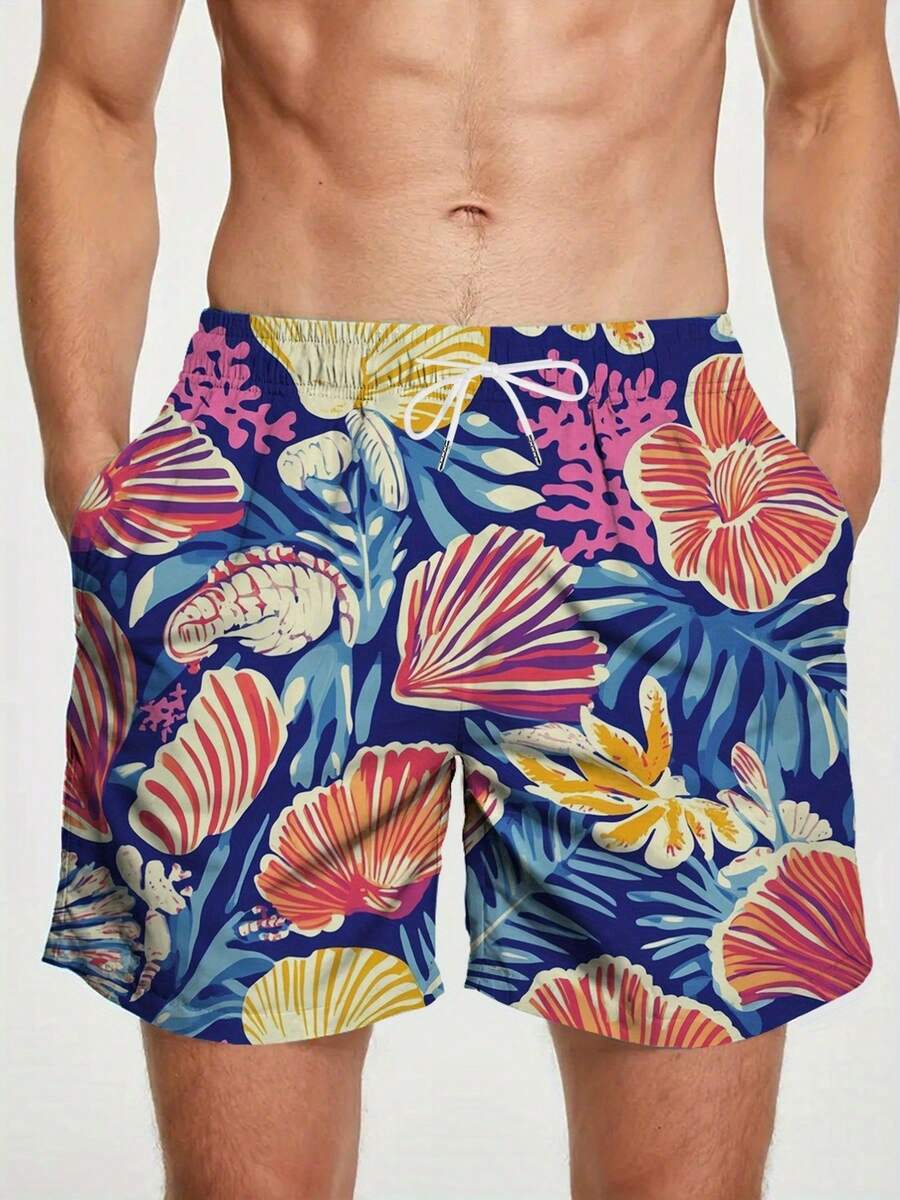 Mens Blue Tropical Ocean Flowe - Swim Trunk Quick Dry reseña y precio