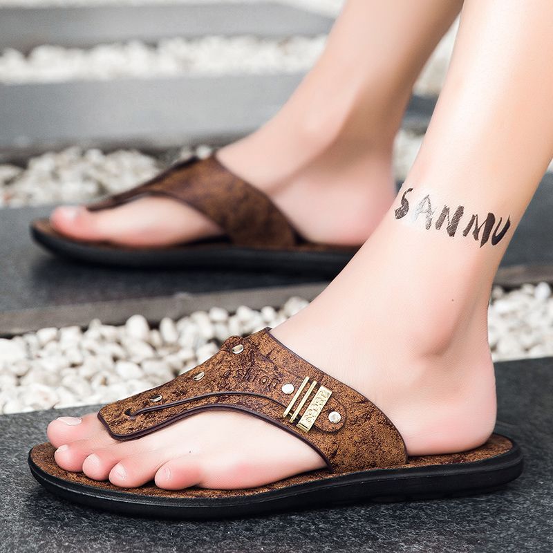 2026 New Men's Flip Flops Genu - Flip Flop Leather Men reseña y precio