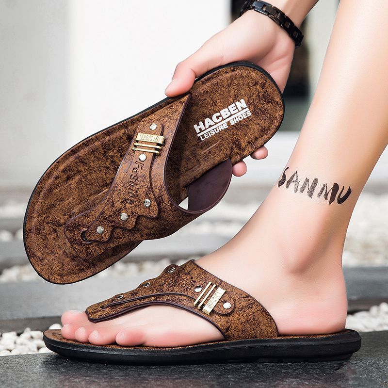 2026 New Men's Flip Flops Genu - Flip Flop Leather Men reseña y precio